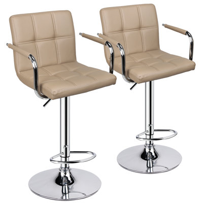 Square Back With Armrest Adjustable 32.5" Bar Stool