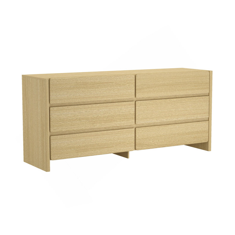 Linda 72" Dresser In Natural Oak (6-Drawer), Oak