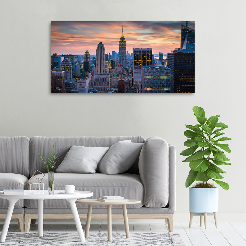 Manhattan New York 1 Piece Wrapped Canvas Wall Art