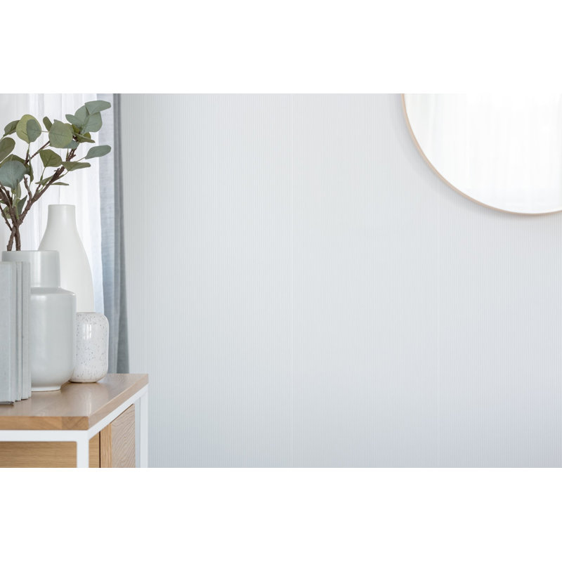 Superfresco Paintable Ribbed Textured White Durable Heavy Duty 10m x 52cm Matte Wallpaper Roll