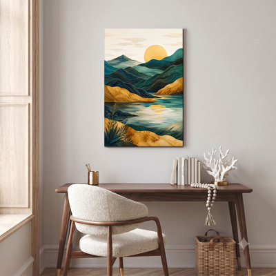 Mediterranean Arched Balcony View Canvas Wall Art White Cat Coastal Sea Landscape Print