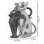 6.3" Black & Silver Cat Couple Sculpture - Modern Simple Home Decor | Valentine's Gift for Women