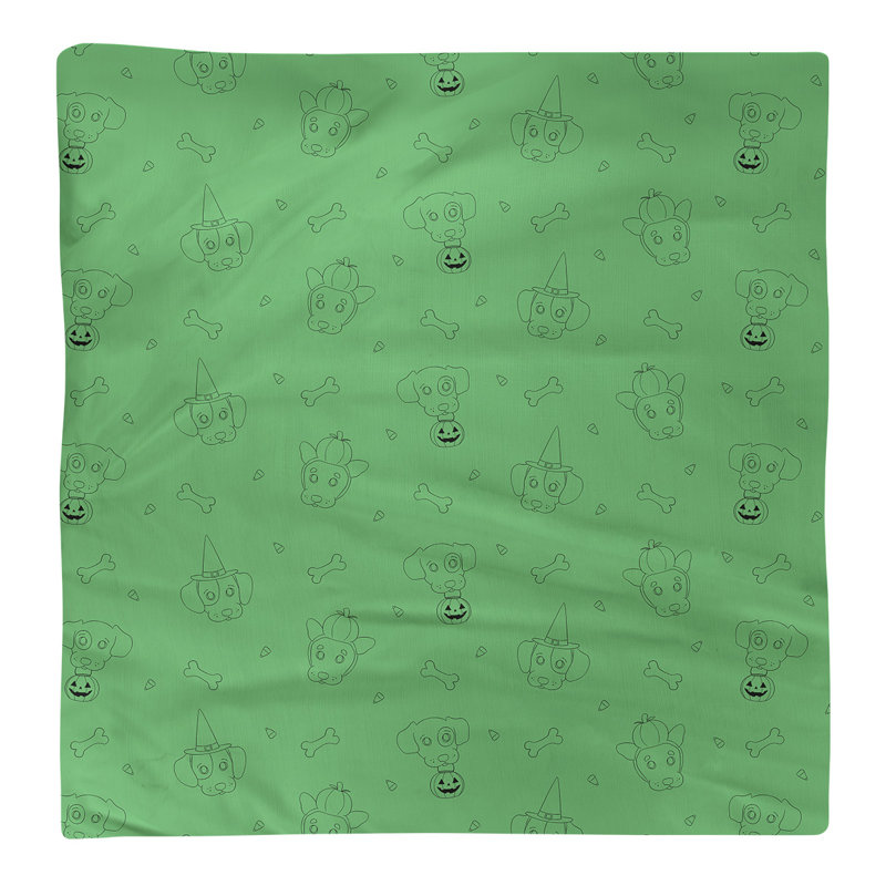 No Pattern Square Napkin, 10" x 10", Green/Black, Polyester