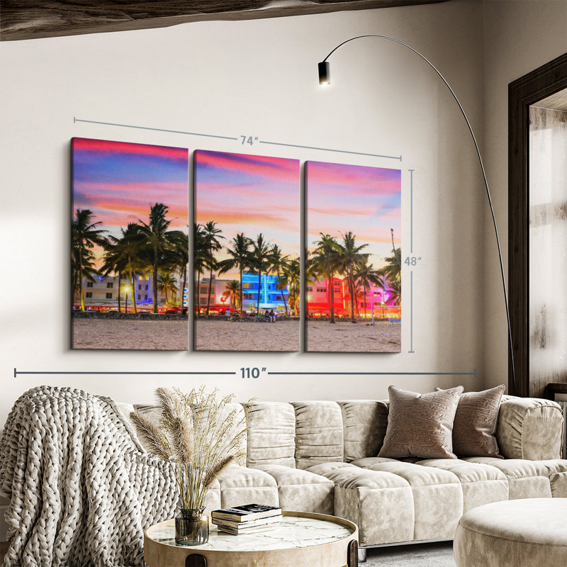 «Miami Beach USA» sur, H 48 po x l 74 po