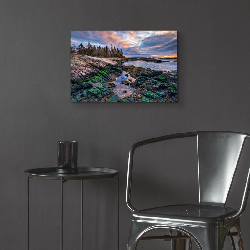 Art mural en verre Breakwater Bay «Tidal Serenity Ii» par Rick Berk, H 16 po x l 24 po x P 0,2 po