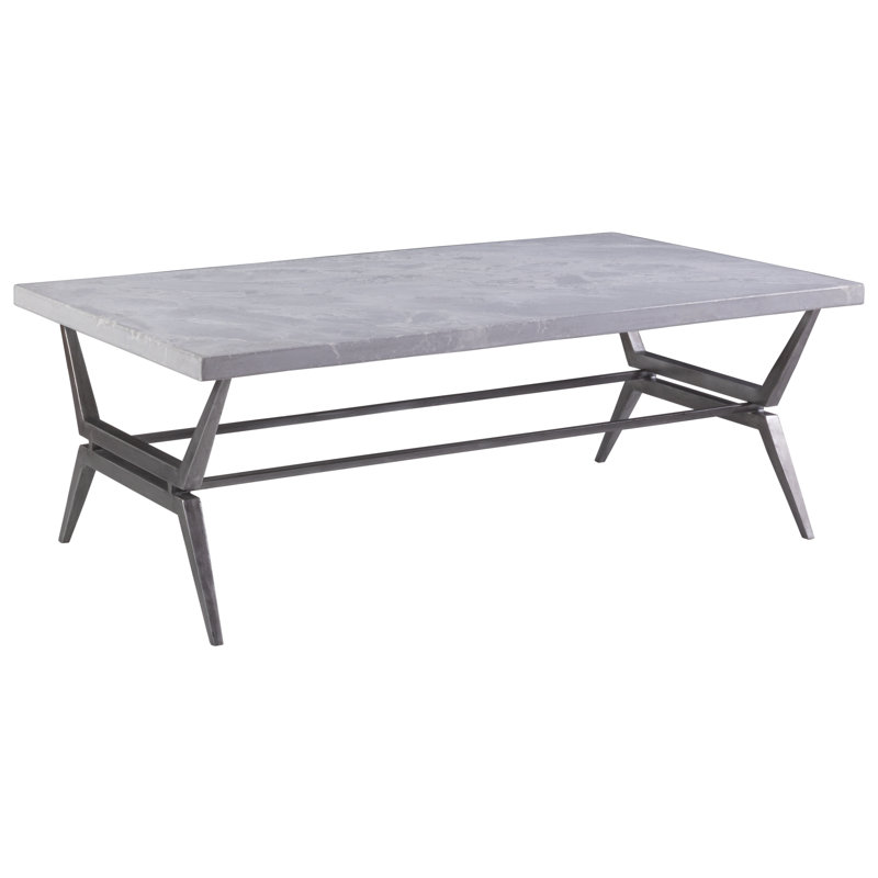 Cirro 50" Gray Scagliola Stone Rectangular Cocktail Table