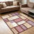 Purple and Beige Geometric Blocks carpet-easy to clean, machine-washable, soft and comfortable; suitable for door mats, kitchens, living rooms, bedrooms, corridors, and laundry areas. Easy to clean, durable carpet for home decoration.-128973527
