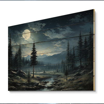 " Blue Pine Tree Moonlit Serenade "
