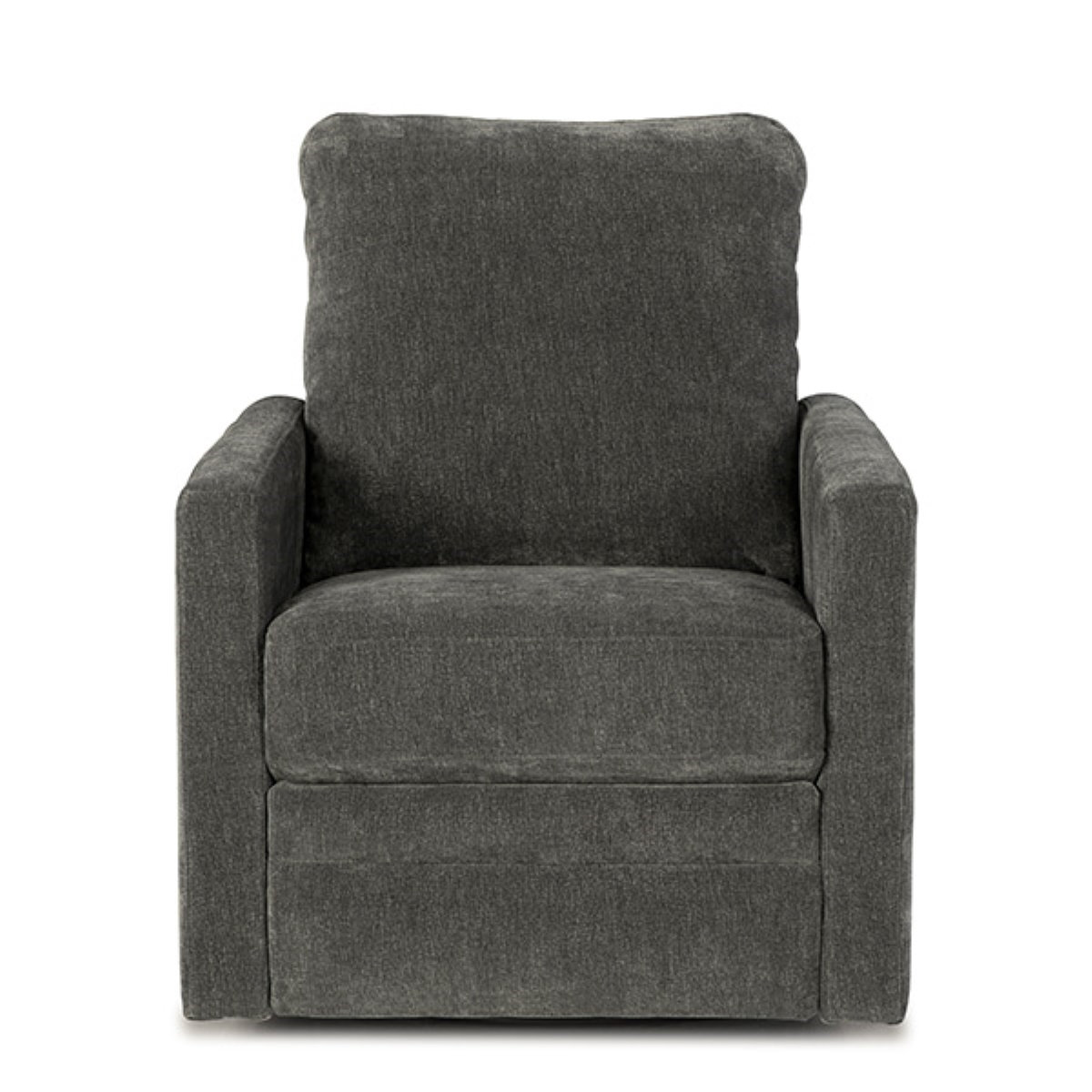 32" Swivel Power Recliner, Charcoal Grey Performance