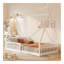 Lit simple en bois avec clôture, blanc