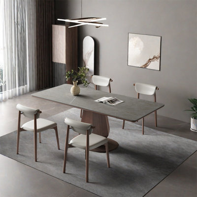Rectangular rock plate dining table sets
