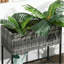 Lit de jardin surélevé Outsunny, jardinière surélevée avec aspect osier en rotin, tablette de rangement pour outils, conception portable pour herbes, légumes, fleurs, gris