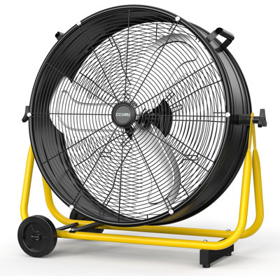 Ventilateur cylindrique industriel de 24 po à grande vitesse, 3 vitesses, robuste pour entrepôt, ateliers, garage, usine et sous-sol - Homologué UL
