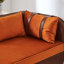 Canapé de 65 po avec rangement en polyuréthane brun et velours orange-1680098993