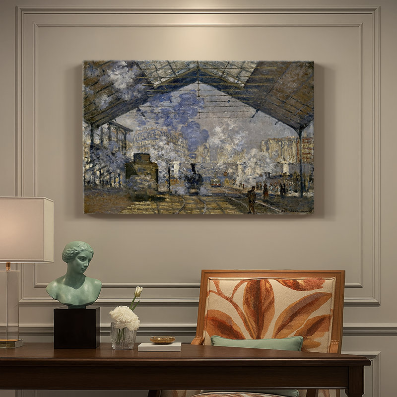 The Gare Saint-Lazare-Claude Monet-Gallery Wrapped Canvas-1877, 24 x 36