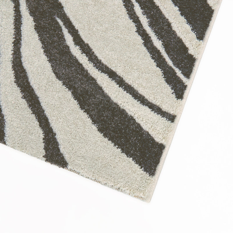Campavias Charcoal Abstract Waves Area Rug, 7 pi 10 po x 10 pi