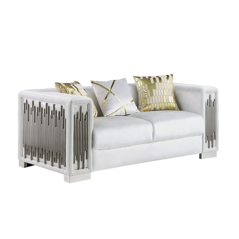 Zhyar 2 - Piece Velvet Living Room Set, White Velvet