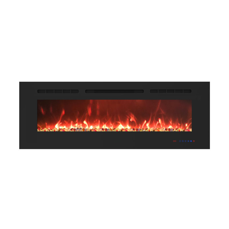 Mcguigan Black Electric Fireplace with 5100 BTU, 17.72" H x 50" W x 5.51" D