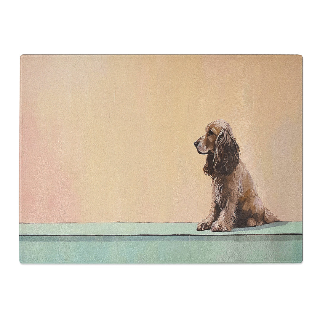 Cocker Spaniel Minimalism No.2  Glass Chopping Board