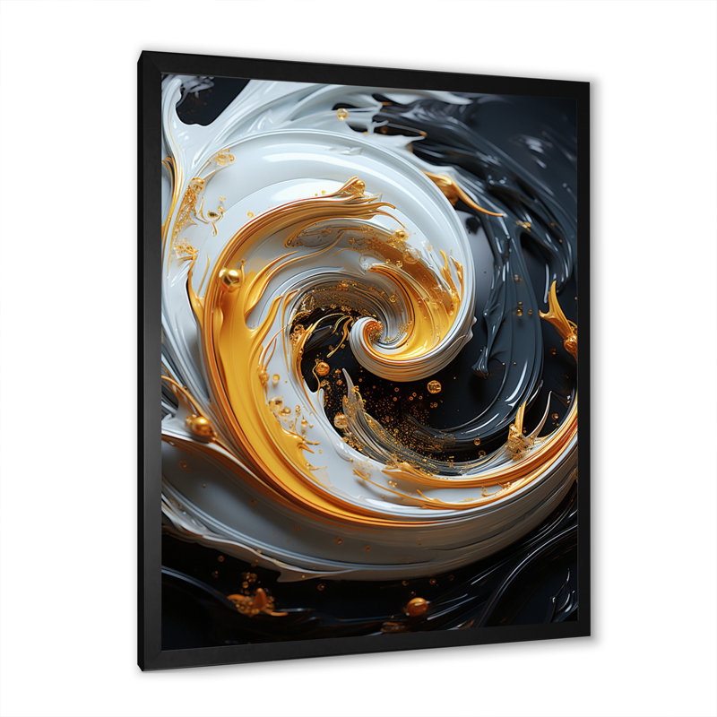 «Magic Gold», impression sur toile, H 32 po x l 16 po x P 1 po, Cadre simple noir