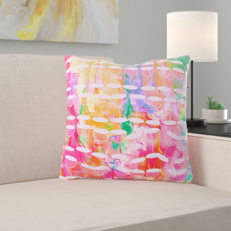 Housse et insert de coussin carré extérieur Amesfield Watercolor, Microsuède, Intérieur
