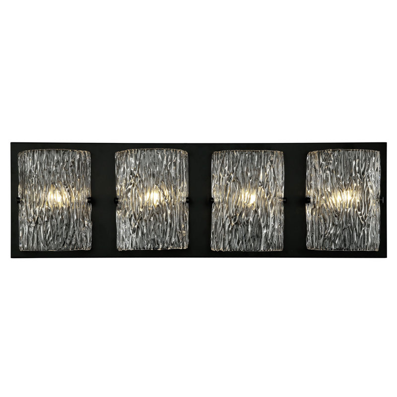 Morgan 3-Lt Bath/Vanity Light - Black, Black, 9.8"H x 31"W x 3.8"D, 4