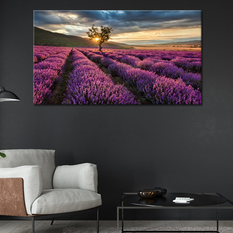 Lavender Sunrise - Wrapped Canvas Print, 61cm H x 110cm W