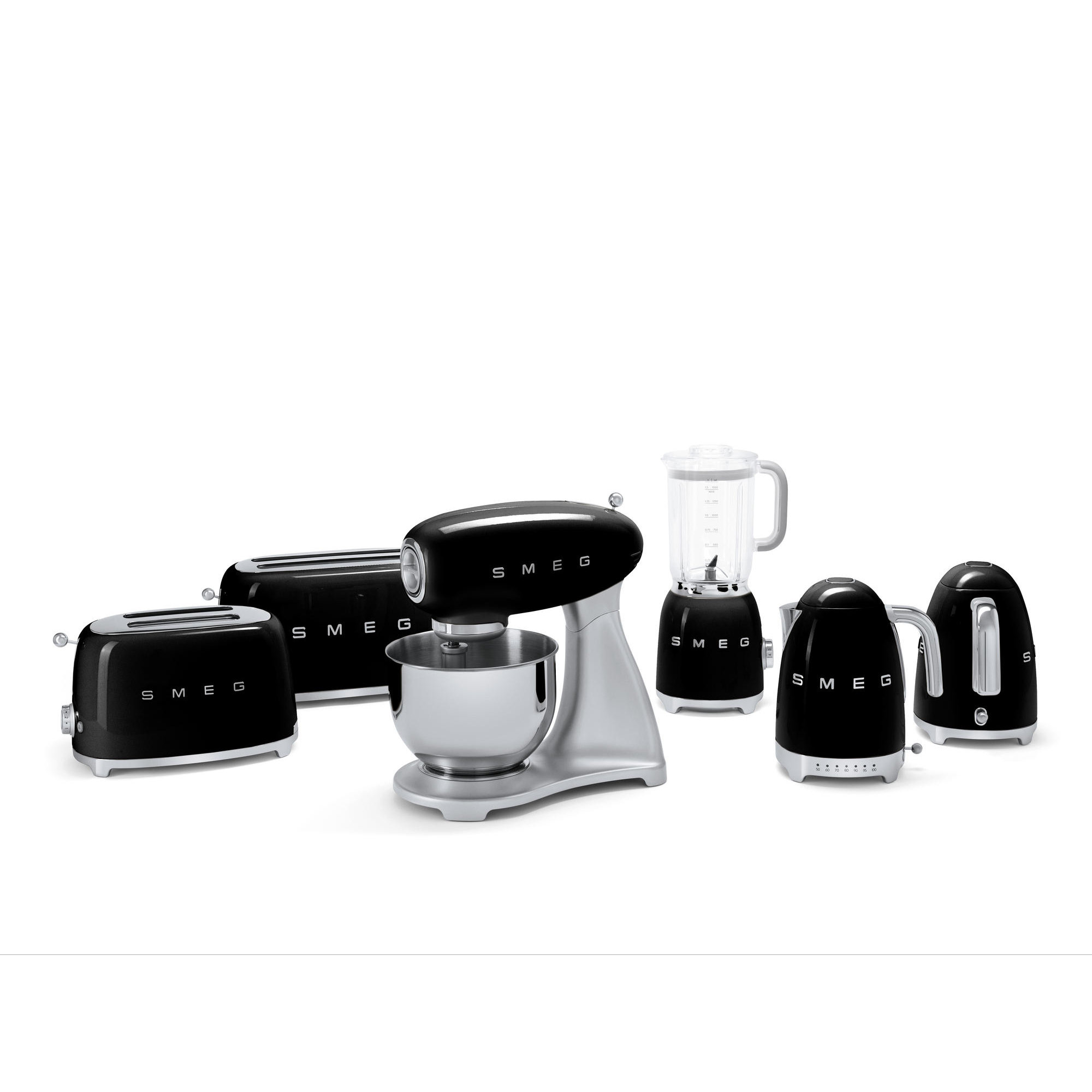 SMEG 50's Retro Style 2 Slice Toaster, Black