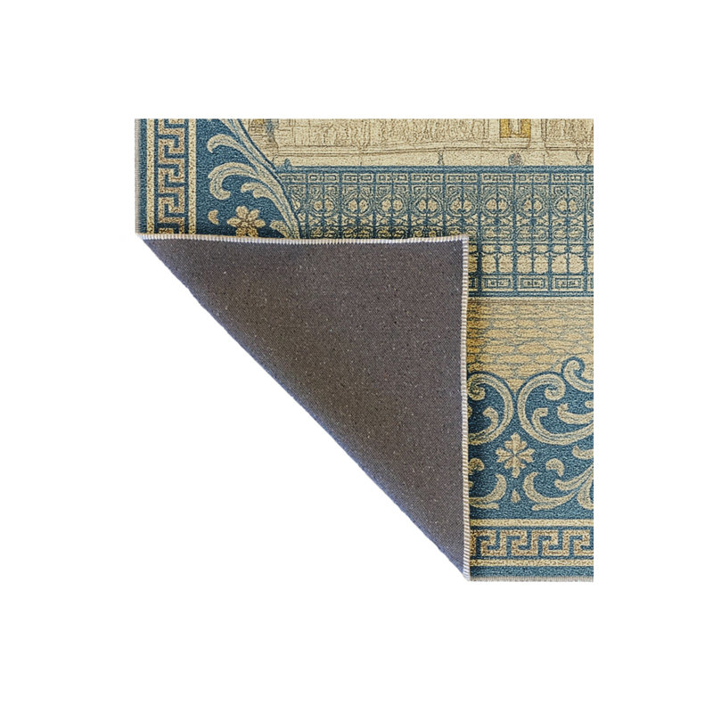 Tapis gris tissé à motif lavable Mosso, 3'3" x 6'7"