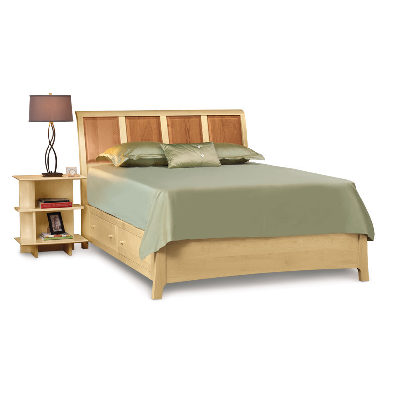 Sarah Solid Wood Bed, Full, Cherry / Maple