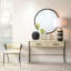 Miroir rond raffiné en métal doré-1682237028