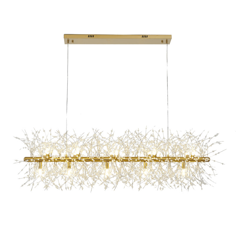 Lustre en cristal linéaire transitionnel 15 lumières