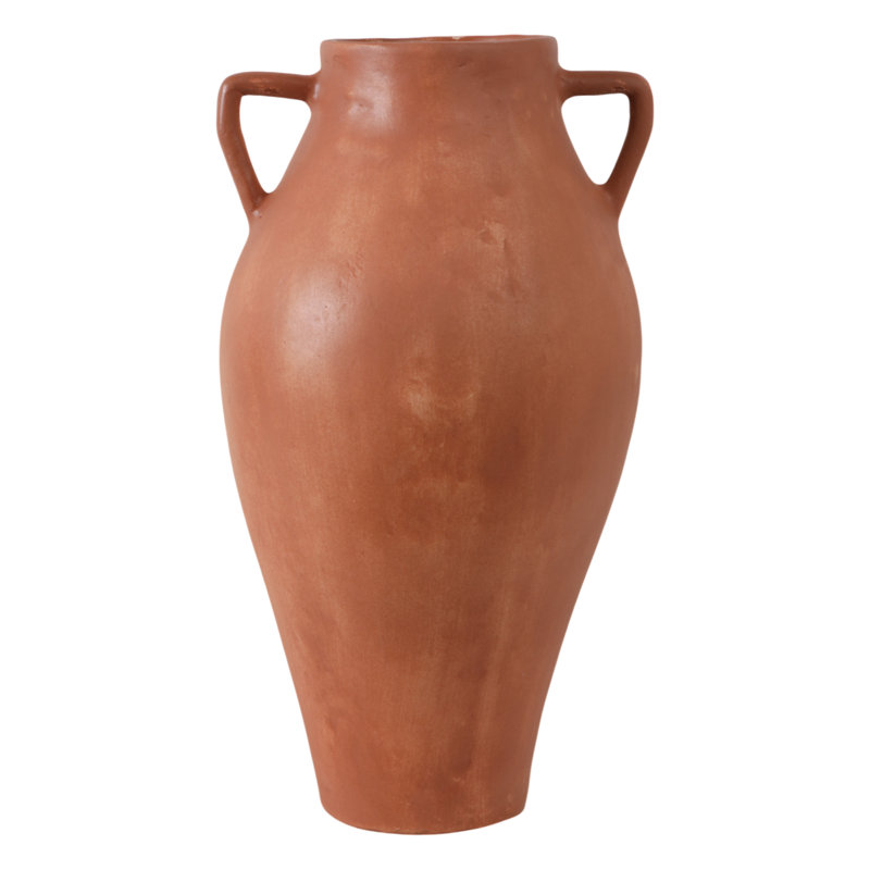 Ecomix Amphora Vase With Rustic Texture And Dual Handles For Home, Office, Bedroom, Or Living Room Decor In Bartholomew Style - 19"