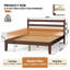 Lit plateforme en bois massif de style Mid-Century avec tête de lit, cadre de lit moderne avec support silencieux et robuste - aucun sommier nécessaire-29881968-26117456
