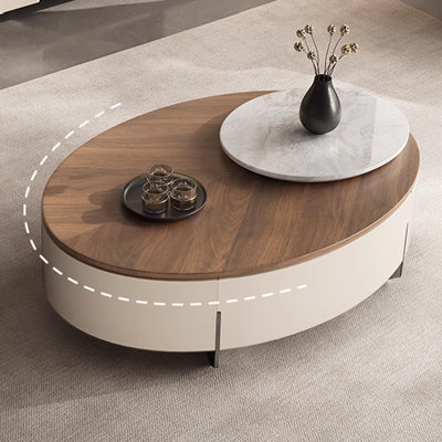 Light luxury and simple walnut wood coffee table