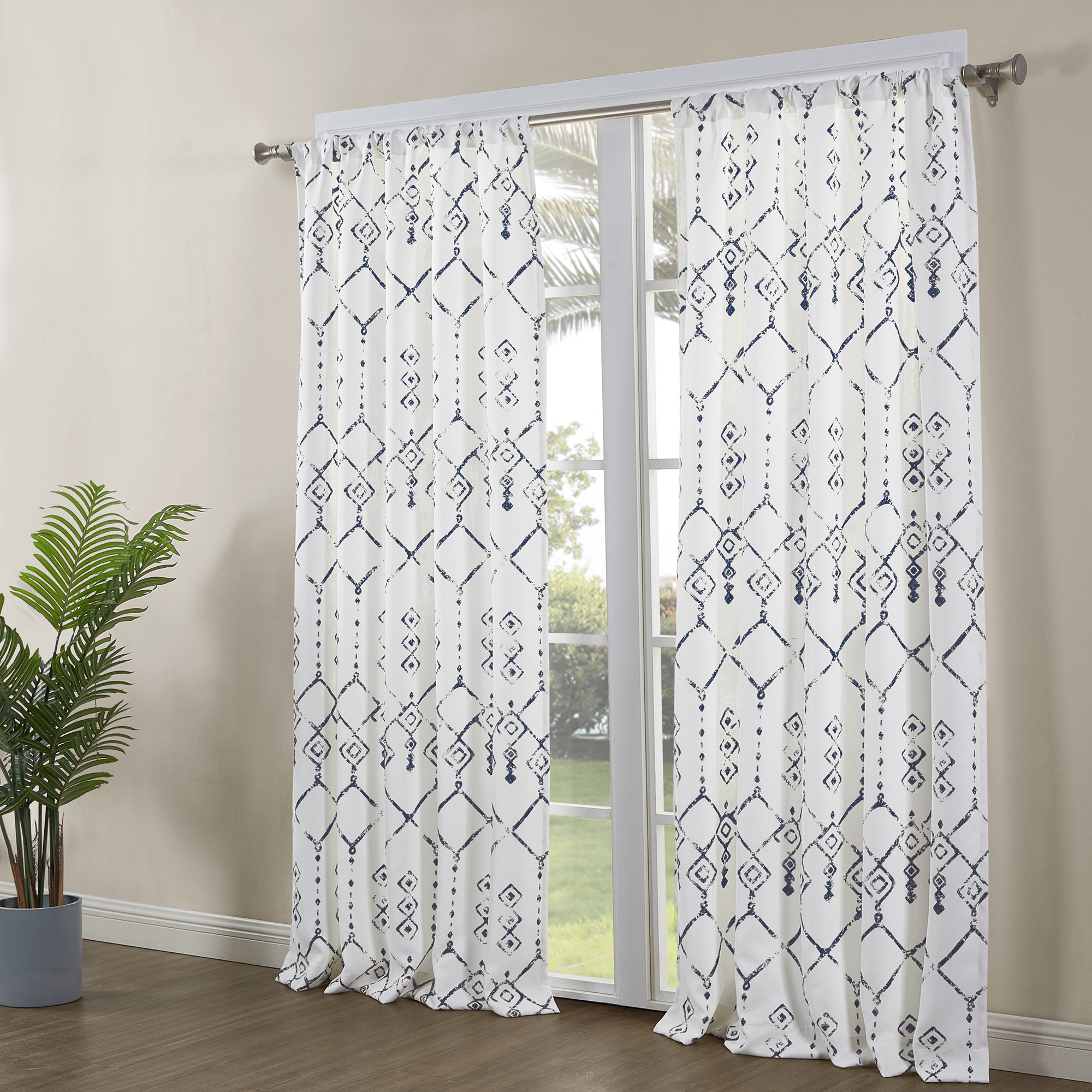 Dakota Fields Hagley Geometric Room Darkening Rod Pocket Curtain Panel And Reviews Wayfair 0720