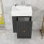 Meuble-lavabo mural moderne avec lavabo en céramique, grand tiroir et rangement latéral pour les petits espaces-129182807