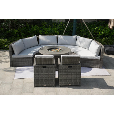 Ensemble de conversation pour 8 personnes avec coussins Areefa