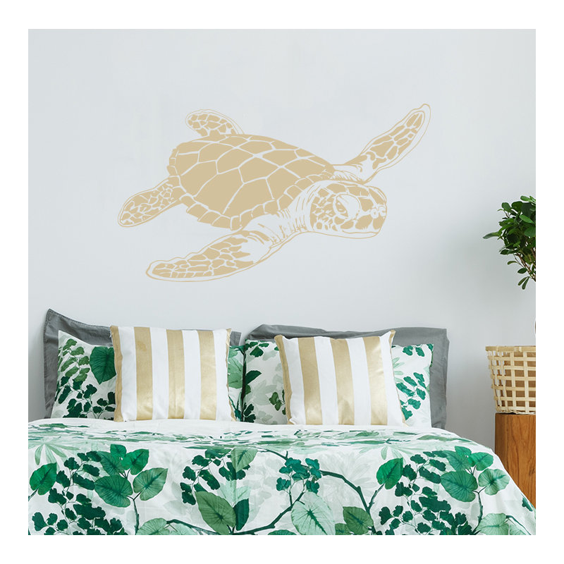 Décalcomanie murale tortue de mer, Beige
