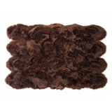 Tapis brun lavable en fausse fourrure Octo 5 pi x 7 pi