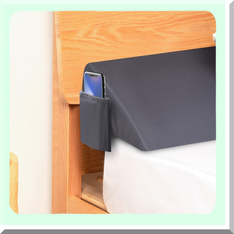 MemoryFoam Bed Wedge Pillow - Headboard Gap Filler - Mattress Wedge - Close The Gap - Headboard Pillow - Gray