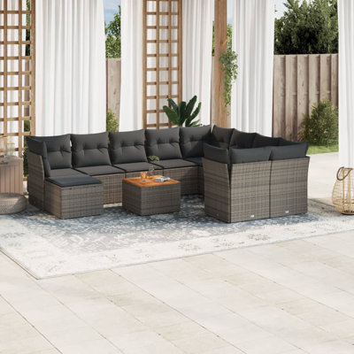 Ensemble de canapé de jardin modulaire en rotin PE 11 pièces Vidaxl