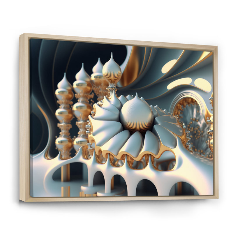 Fractal architecture futuriste I, H 24 po x l 32 po x P 1 po, Cadre naturel flottant