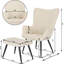 Nevin Velvet Accent Chair with Footstool-238601502