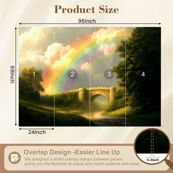 Latitude Run® Wall Mural Peel and Stick Wallpaper Castle Stone Bridge ...