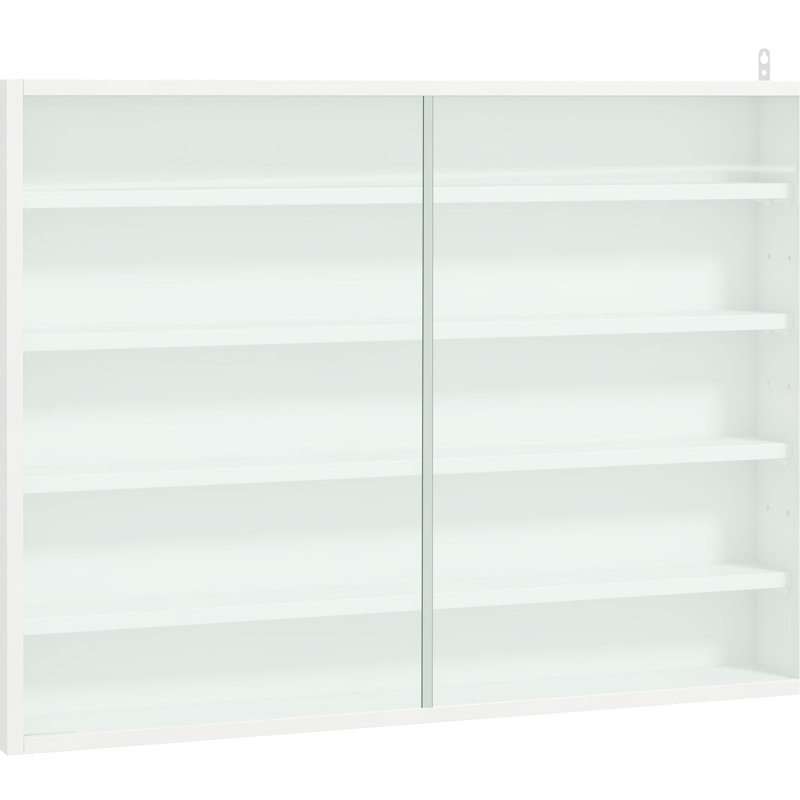 Présentoir à 5 tablettes réglables, blanc - idéal pour exposer des médailles et des objets de collection