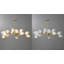 Lustre linéaire moderne à 15 lumières DEL avec détails en verre soufflé à la main Spoutnik