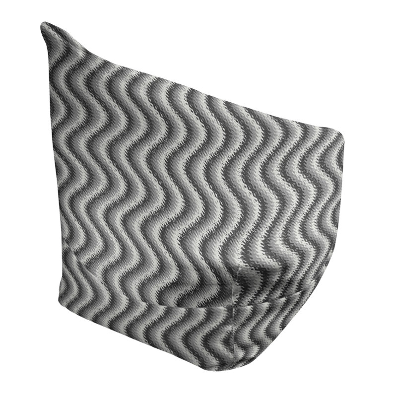 Sac de pois Kitterman, H 27 po x l 30 po x P 25 po, Pouf fauteuil, Noir / Gris
