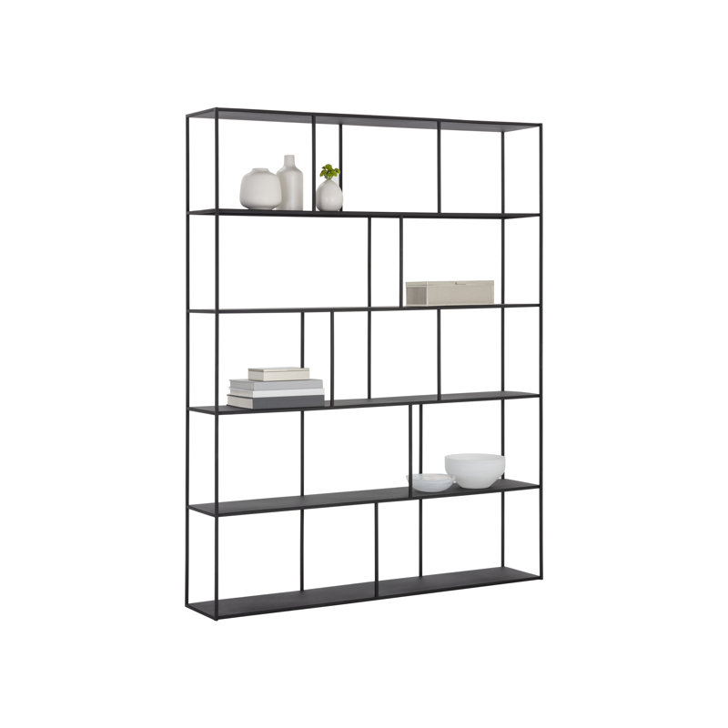 Mixt Etagere Bookcase, 77" H x 23.50" W x 12" D, Black