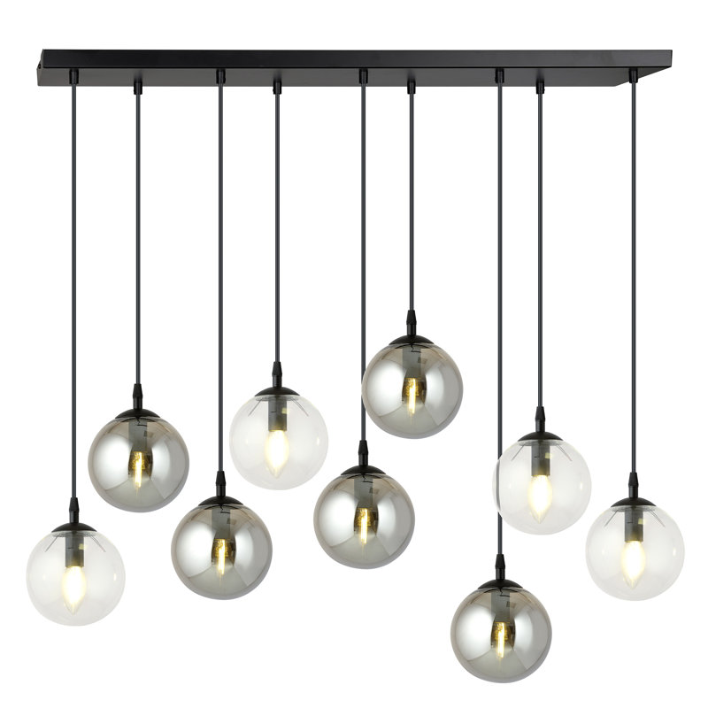 Cadesha 9 - Light Black Cluster Pendant, Graphite/Transparent